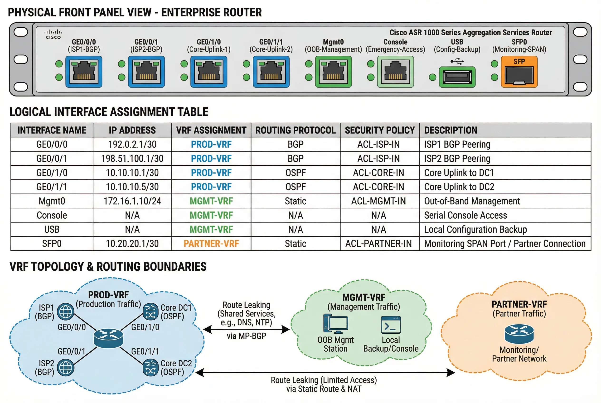 Interface Logic and Port Assignment Diagram